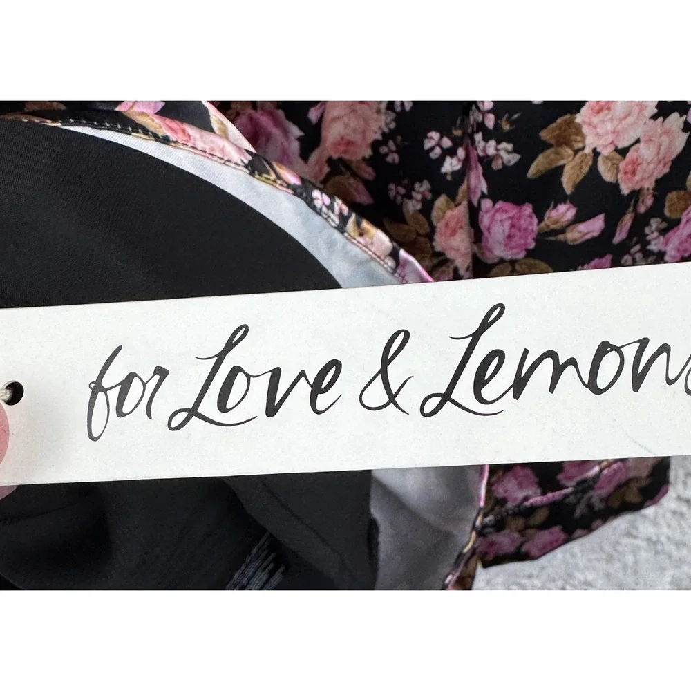 NEW NWT Love & Lemons Kate Mini Dress Floral Babydoll‎ Medium Satin Coquette